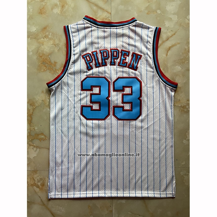 Maglia Chicago Bulls Scottie Pippen No 33 Mitchell & Ness 1997-98 Bianco1